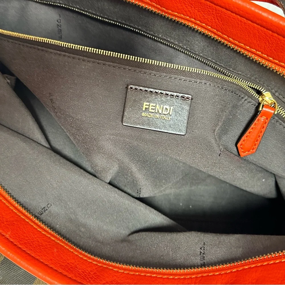 Fendi Women's Striped Tote Bag - orange and Brown - Picture 9 of 16